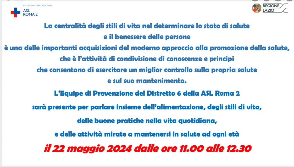 Scopri di più sull'articolo EVENTO SULL’ALIMENTAZIONE E GLI STILI DI VITA SANI