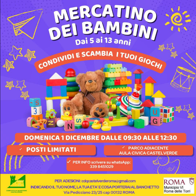 Scopri di più sull'articolo Il Mercatino dei Bambini: l’inizio di un dicembre magico a Castelverde!